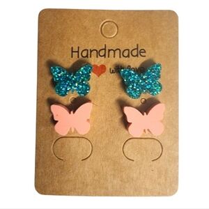 Twilight Petal Duo Acrylic Stud Earrings - 2 Pair